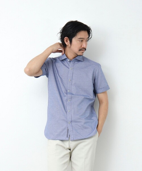 NOLLEY’S(ノーリーズ)の「《ビジカジ対応》パラシュートボタン 半袖シャツ(シャツ/ブラウス・メンズ・ネイビー/ブルー系その他/ホワイト/インディゴブルー・S/XL/L/M)」の18枚目の写真