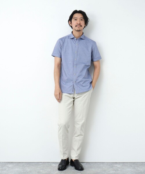 NOLLEY’S(ノーリーズ)の「《ビジカジ対応》パラシュートボタン 半袖シャツ(シャツ/ブラウス・メンズ・ネイビー/ブルー系その他/ホワイト/インディゴブルー・S/XL/L/M)」の19枚目の写真