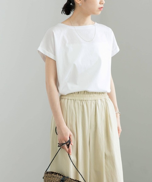 URBAN RESEARCH(アーバンリサーチ)の「スーピマコットンTシャツ(Tシャツ/カットソー・レディース・グレー系その他/ブラック/カーキ/ホワイト・FREE)」の1枚目の写真