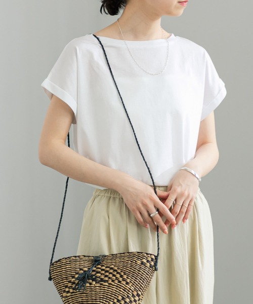 URBAN RESEARCH(アーバンリサーチ)の「スーピマコットンTシャツ(Tシャツ/カットソー・レディース・グレー系その他/ブラック/カーキ/ホワイト・FREE)」の5枚目の写真