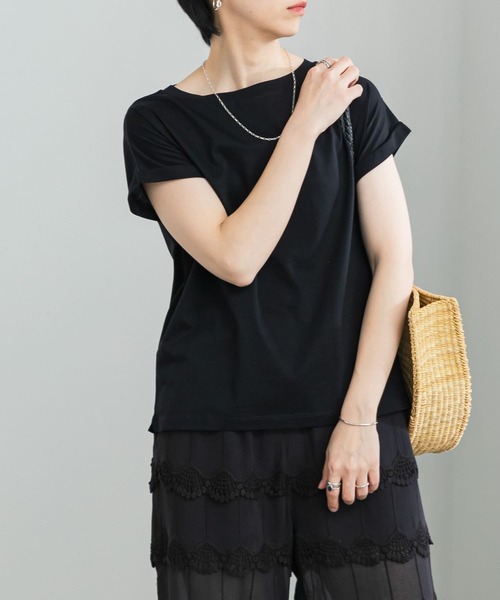 URBAN RESEARCH(アーバンリサーチ)の「スーピマコットンTシャツ(Tシャツ/カットソー・レディース・グレー系その他/ブラック/カーキ/ホワイト・FREE)」の17枚目の写真