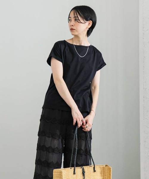 URBAN RESEARCH(アーバンリサーチ)の「スーピマコットンTシャツ(Tシャツ/カットソー・レディース・グレー系その他/ブラック/カーキ/ホワイト・FREE)」の18枚目の写真