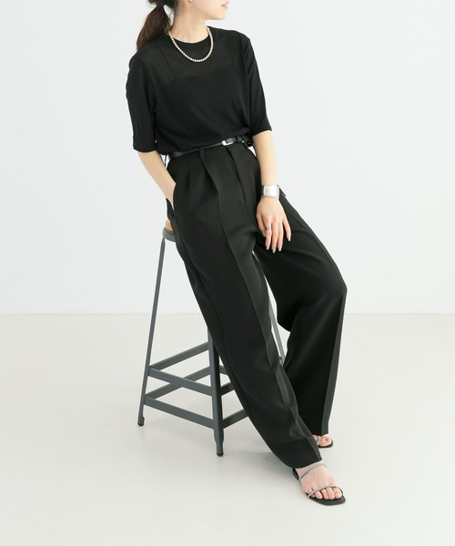 URBAN RESEARCH（アーバンリサーチ）の「『MADE IN JAPAN』ドライツイストシアーTシャツ（Tシャツ/カットソー・レディース・グレー系その他/ホワイト/ブラック・FREE）」の5枚目の写真