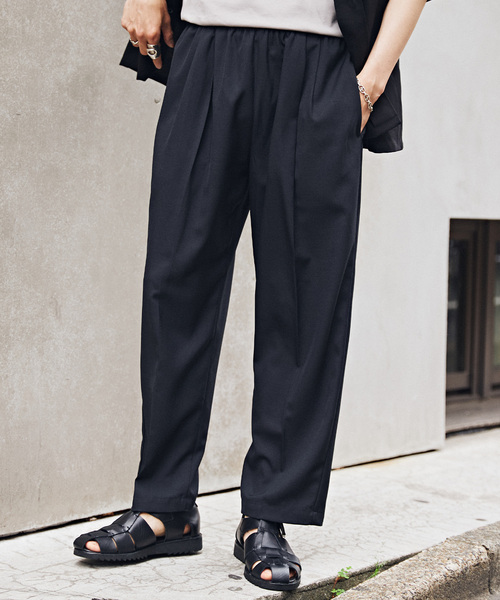 JOURNAL STANDARD relume（ジャーナルスタンダード　レリューム）の「"イージーケア" TECH-LINEN イージースラックス（スラックス・メンズ・ブラック/ブラウン系その他/ブラックミックス/ベージュ・SMALL/MEDIUM/LARGE）」の2枚目の写真