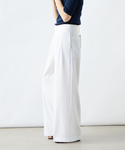 NOLLEY’S（ノーリーズ）の「《セットアップ対応》ウォッシャブルサッカーストライプパンツ（その他パンツ・レディース・ネイビー/ブルー系その他3/オフホワイト・38/36）」の14枚目の写真