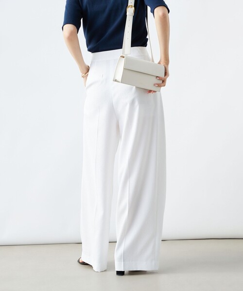 NOLLEY’S（ノーリーズ）の「《セットアップ対応》ウォッシャブルサッカーストライプパンツ（その他パンツ・レディース・ネイビー/ブルー系その他3/オフホワイト・38/36）」の15枚目の写真