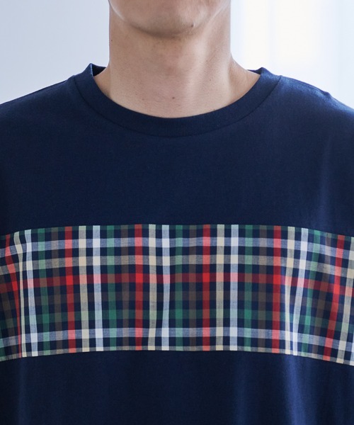 Arnold Palmer（アーノルドパーマー）の「パーマーチェック シェア ドッキング Ｔシャツ（Tシャツ/カットソー・レディース・ホワイト/ベージュ/ネイビー・XS/S/M/L/LL）」の5枚目の写真