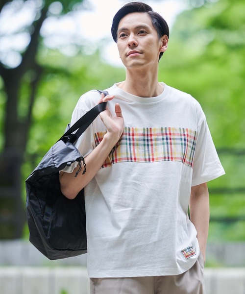 Arnold Palmer（アーノルドパーマー）の「パーマーチェック シェア ドッキング Ｔシャツ（Tシャツ/カットソー・レディース・ホワイト/ベージュ/ネイビー・XS/S/M/L/LL）」の14枚目の写真
