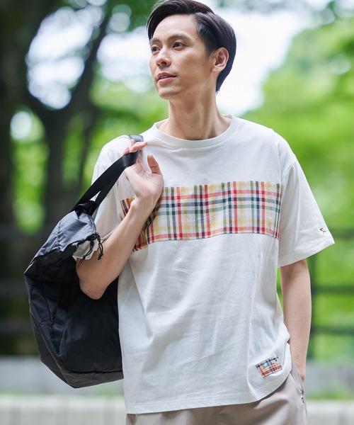 Arnold Palmer（アーノルドパーマー）の「パーマーチェック シェア ドッキング Ｔシャツ（Tシャツ/カットソー・レディース・ホワイト/ベージュ/ネイビー・XS/S/M/L/LL）」の15枚目の写真