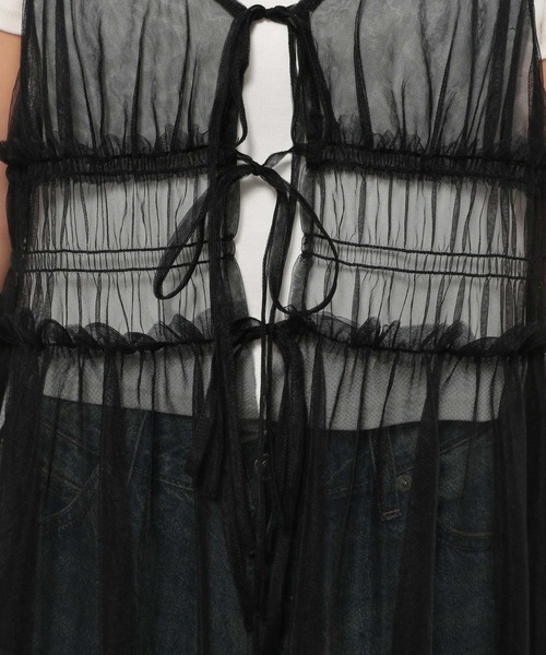 LOWRYS FARM(ローリーズファーム)の「2WAYチュールキャミワンピース 124077(ワンピース・レディース・チャコールグレー/ブラック/アイボリー/ブラック系その他/ホワイト・FREE)」の22枚目の写真