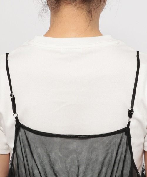 LOWRYS FARM(ローリーズファーム)の「2WAYチュールキャミワンピース 124077(ワンピース・レディース・チャコールグレー/ブラック/アイボリー/ブラック系その他/ホワイト・FREE)」の21枚目の写真