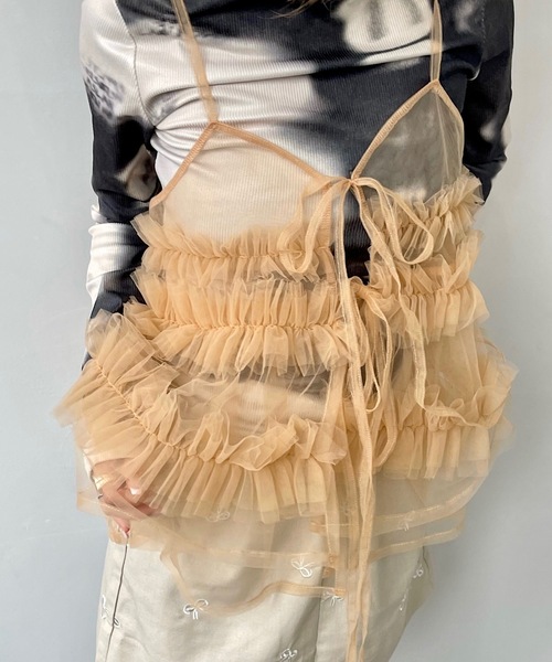 SANSeLF（サンセルフ）の「Seマルチウェイチュールビスチェ【SANSeLF】sanwt24s001（ベスト・レディース・ブラック/ベージュ・FREE）」の3枚目の写真