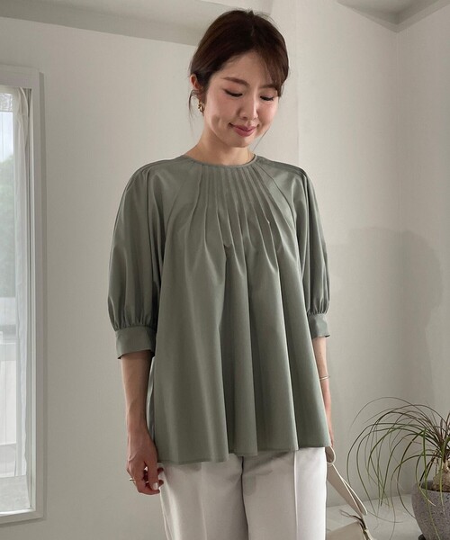 【セール】【イージーケア/接触冷感/洗える】イージーケア ピンタックブラウス（シャツ/ブラウス）｜UNFILO（アンフィーロ）