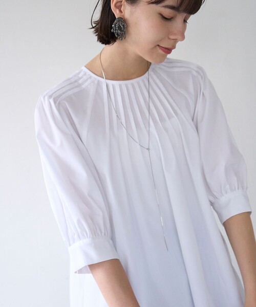 【セール】【イージーケア/接触冷感/洗える】イージーケア ピンタックブラウス（シャツ/ブラウス）｜UNFILO（アンフィーロ）