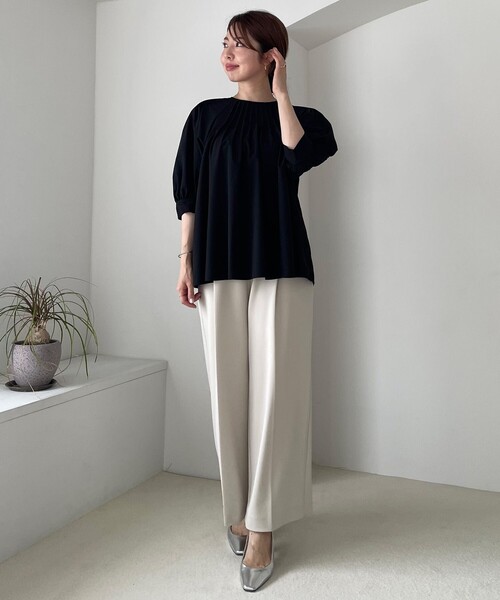 【セール】【イージーケア/接触冷感/洗える】イージーケア ピンタックブラウス（シャツ/ブラウス）｜UNFILO（アンフィーロ）