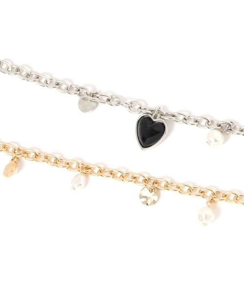 niko and...（ニコアンド）の「メタルモチーフ付きブレスレット（ブレスレット・レディース・イエロー/グレー・0）」の4枚目の写真