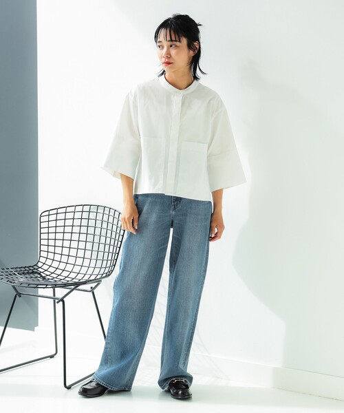 B:MING by BEAMS（ビーミングバイビームス）の「ダブルポケット シャツ（シャツ/ブラウス・レディース・オフホワイト/サックスブルー/ネイビー・SMALL/MEDIUM）」の5枚目の写真