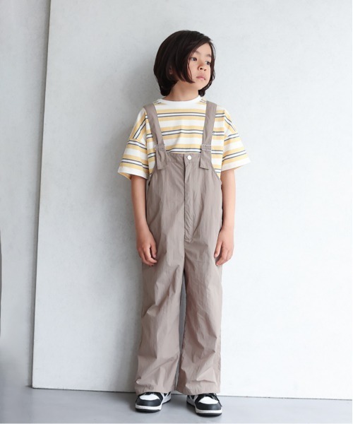 ooju（オージュ）の「【撥水加工】【ooju】ナイロンサロペット（サロペット/オーバーオール・キッズ・ネイビー/ベージュ・3/2/1/4）」の9枚目の写真
