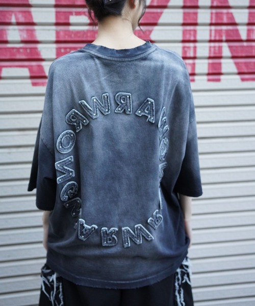 DANKE SCHON(ダンケシェーン)の「DankeSchon/ダンケシェーン/PIGMENT SPRAYING CIRCLE ST(Tシャツ/カットソー・レディース・ブラック/グレー・M/L)」の2枚目の写真