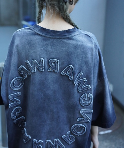 DANKE SCHON(ダンケシェーン)の「DankeSchon/ダンケシェーン/PIGMENT SPRAYING CIRCLE ST(Tシャツ/カットソー・レディース・ブラック/グレー・M/L)」の1枚目の写真