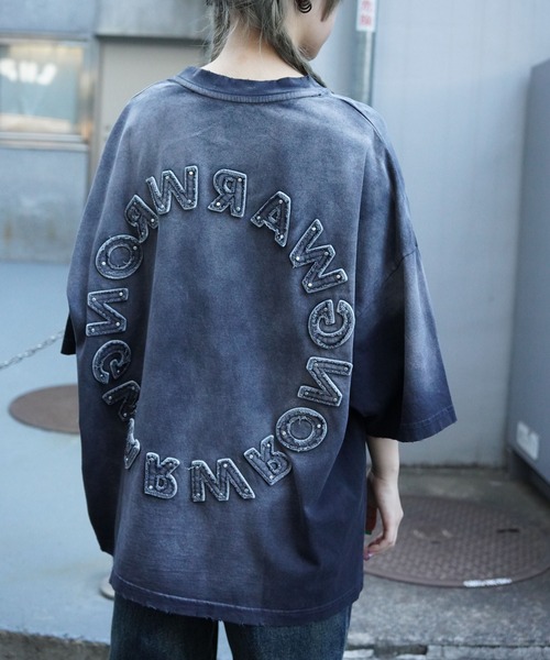 DANKE SCHON(ダンケシェーン)の「DankeSchon/ダンケシェーン/PIGMENT SPRAYING CIRCLE ST(Tシャツ/カットソー・レディース・ブラック/グレー・M/L)」の3枚目の写真