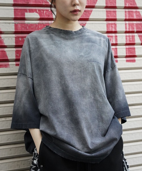 DANKE SCHON(ダンケシェーン)の「DankeSchon/ダンケシェーン/PIGMENT SPRAYING CIRCLE ST(Tシャツ/カットソー・レディース・ブラック/グレー・M/L)」の5枚目の写真
