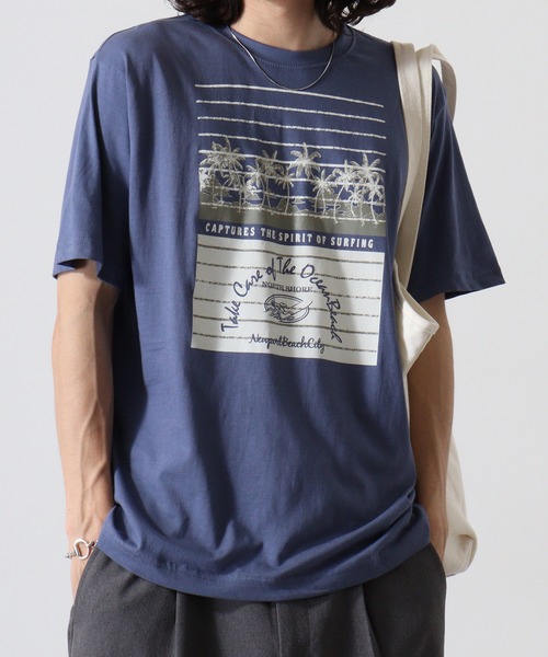 FUNALIVE(ファンアライブ)の「サーフプリント半袖Tシャツ(Tシャツ/カットソー・メンズ・サックスブルー系/ベージュ系/サックスブルー/ネイビー系/ブルー/グレー/ピンク/ピンク系・M/LL/L)」の5枚目の写真