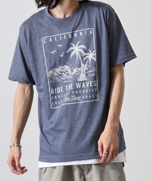 FUNALIVE(ファンアライブ)の「サーフプリント半袖Tシャツ(Tシャツ/カットソー・メンズ・サックスブルー系/ベージュ系/サックスブルー/ネイビー系/ブルー/グレー/ピンク/ピンク系・M/LL/L)」の19枚目の写真