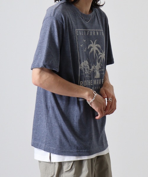 FUNALIVE(ファンアライブ)の「サーフプリント半袖Tシャツ(Tシャツ/カットソー・メンズ・サックスブルー系/ベージュ系/サックスブルー/ネイビー系/ブルー/グレー/ピンク/ピンク系・M/LL/L)」の18枚目の写真