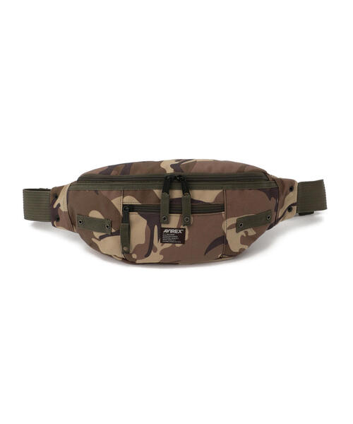 AVIREX（アヴィレックス）の「EAGLE POLYESTER 2WAY WAIST BAG /イーグル ポリエステル 2ウェイ ウエストバッグ / AVIREX / アヴィレックス / AVX3521（ボディバッグ/ウエストポーチ・メンズ・カーキ/その他3/ブラック・F）」の5枚目の写真