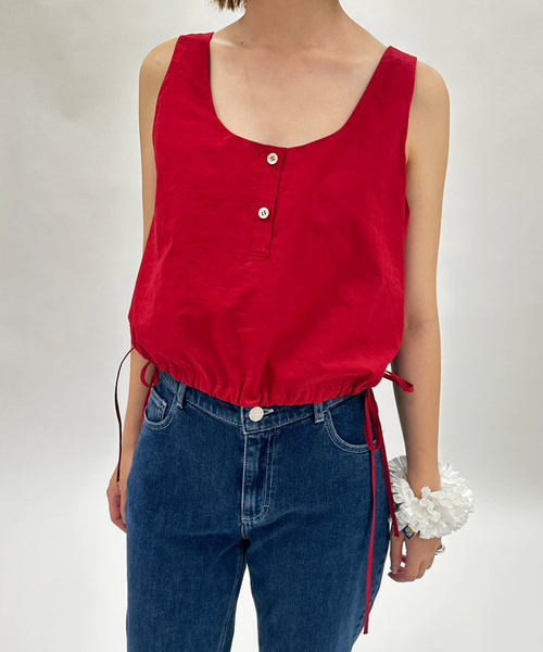 セール】【VERSO/ヴェルソ】Cropped Sleeveless Strap Top