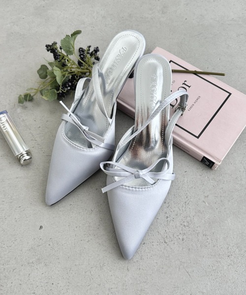 Loueme（ルエム）の「ポインテッドトゥリボンヒールパンプス（パンプス・レディース・ブラック/シルバー/ピンク・23.5cm/24.5cm）」の15枚目の写真