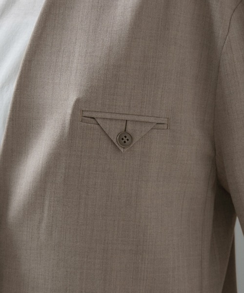 SALON adam et rope'（サロン アダム エ ロペ）の「ノーカラーオーバージャケット 無地/ストライプ【セットアップ対応】（ノーカラージャケット・レディース・チャコールグレー/グレー系その他・S/M）」の15枚目の写真