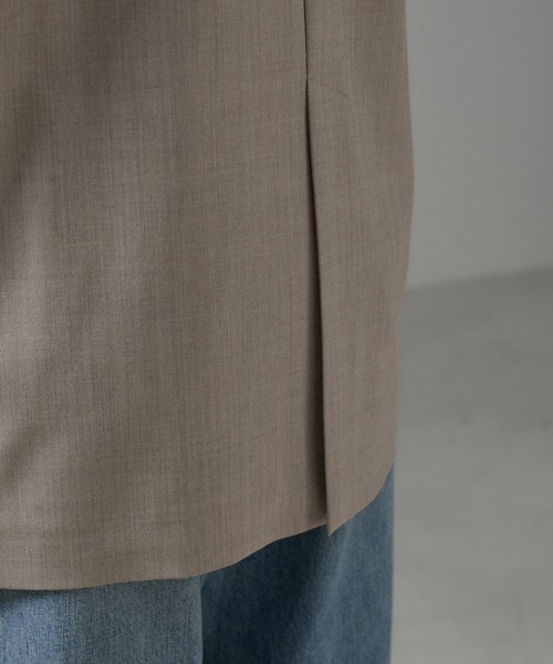 SALON adam et rope'（サロン アダム エ ロペ）の「ノーカラーオーバージャケット 無地/ストライプ【セットアップ対応】（ノーカラージャケット・レディース・チャコールグレー/グレー系その他・S/M）」の14枚目の写真