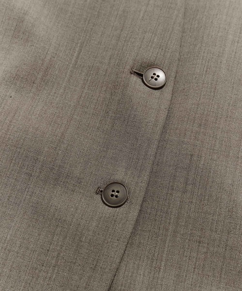 SALON adam et rope'（サロン アダム エ ロペ）の「ノーカラーオーバージャケット 無地/ストライプ【セットアップ対応】（ノーカラージャケット・レディース・チャコールグレー/グレー系その他・S/M）」の12枚目の写真