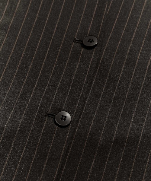 SALON adam et rope'（サロン アダム エ ロペ）の「ノーカラーオーバージャケット 無地/ストライプ【セットアップ対応】（ノーカラージャケット・レディース・チャコールグレー/グレー系その他・S/M）」の11枚目の写真