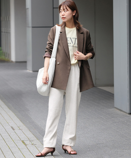 JOURNAL STANDARD relume（ジャーナルスタンダード　レリューム）の「ロゴスウェットパンツ（スウェットパンツ・レディース・ネイビー/グレー・FREE）」の3枚目の写真