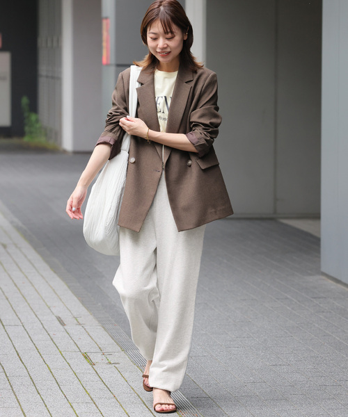 JOURNAL STANDARD relume（ジャーナルスタンダード　レリューム）の「ロゴスウェットパンツ（スウェットパンツ・レディース・ネイビー/グレー・FREE）」の4枚目の写真