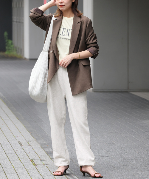 JOURNAL STANDARD relume（ジャーナルスタンダード　レリューム）の「ロゴスウェットパンツ（スウェットパンツ・レディース・ネイビー/グレー・FREE）」の5枚目の写真