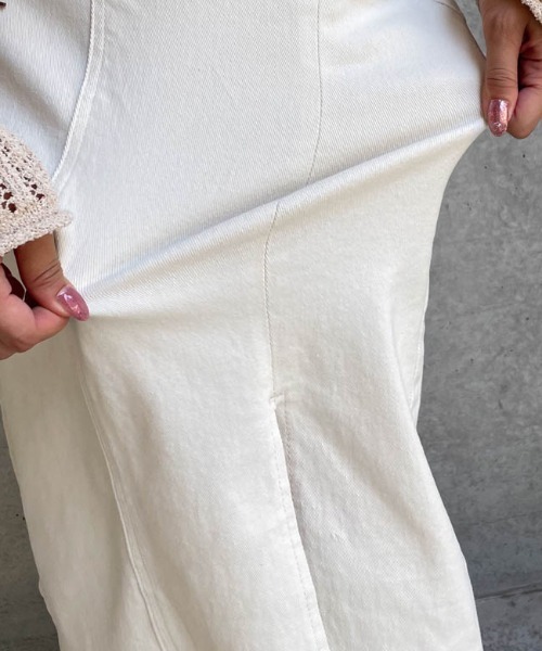ketty cherie（ケティシェリー）の「チノ風スリットストレートスカート≪洗濯機で洗える≫（スカート・レディース・ブラウン/ベージュ・M）」の11枚目の写真