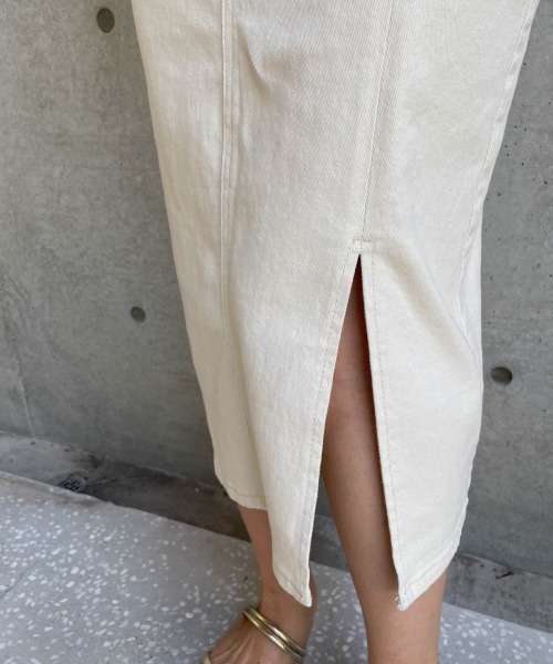ketty cherie（ケティシェリー）の「チノ風スリットストレートスカート≪洗濯機で洗える≫（スカート・レディース・ブラウン/ベージュ・M）」の13枚目の写真