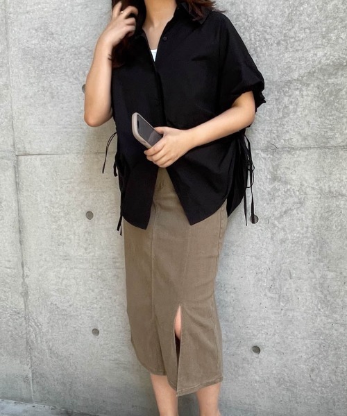 ketty cherie（ケティシェリー）の「チノ風スリットストレートスカート≪洗濯機で洗える≫（スカート・レディース・ブラウン/ベージュ・M）」の20枚目の写真