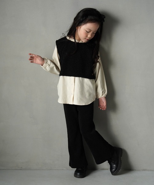 MAKE YOUR DAY(メイクユアデイ)の「カットソーフレアパンツ■80~140cm(スウェットパンツ・キッズ・ブラック/ネイビー/オレンジ/パープル・80/90/100/110/120/130/140)」の8枚目の写真