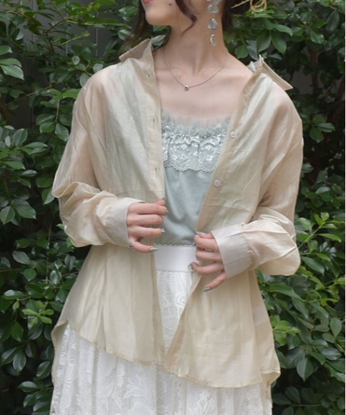 axes femme（アクシーズファム）の「バックリボンシアーシャツ（シャツ/ブラウス・レディース・グレー/ベージュ/ホワイト・FREE）」の13枚目の写真