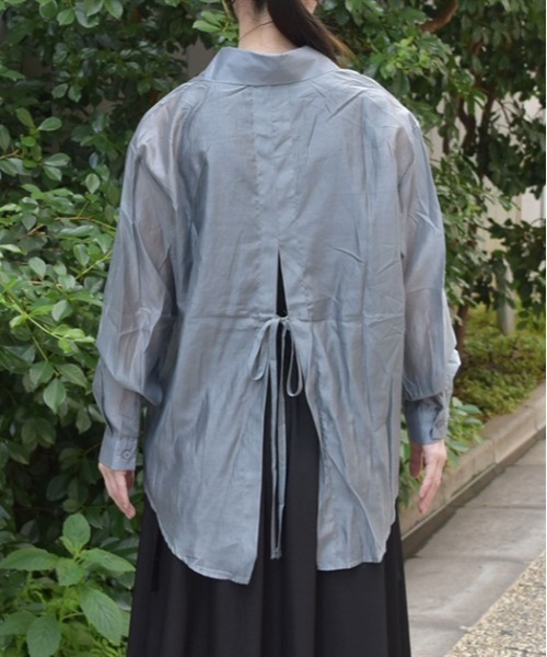 axes femme（アクシーズファム）の「バックリボンシアーシャツ（シャツ/ブラウス・レディース・グレー/ベージュ/ホワイト・FREE）」の11枚目の写真