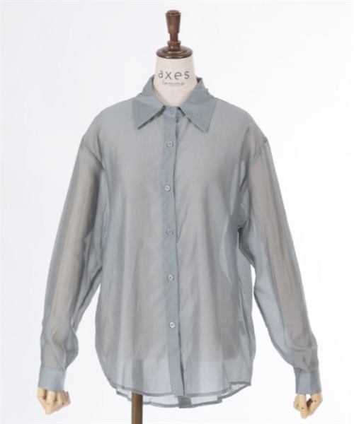 axes femme（アクシーズファム）の「バックリボンシアーシャツ（シャツ/ブラウス・レディース・グレー/ベージュ/ホワイト・FREE）」の10枚目の写真