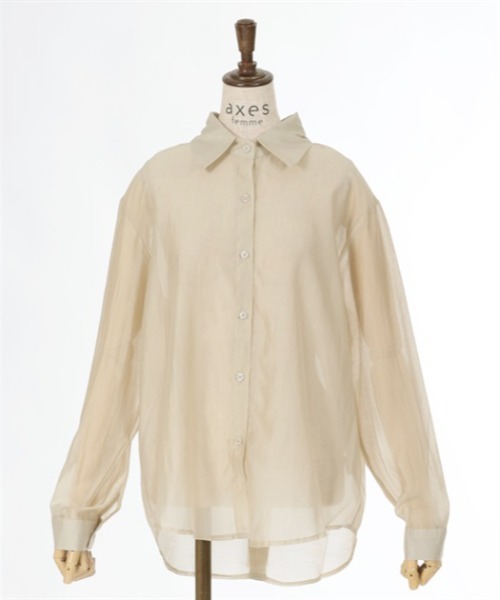 axes femme（アクシーズファム）の「バックリボンシアーシャツ（シャツ/ブラウス・レディース・グレー/ベージュ/ホワイト・FREE）」の20枚目の写真