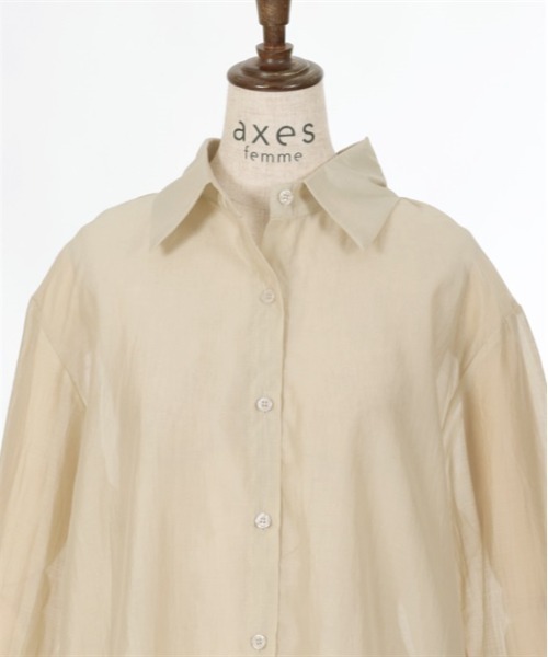 axes femme（アクシーズファム）の「バックリボンシアーシャツ（シャツ/ブラウス・レディース・グレー/ベージュ/ホワイト・FREE）」の16枚目の写真