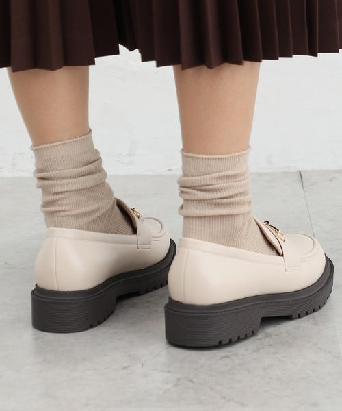 Honeys(ハニーズ)の「ボリュームローファー(ローファー・レディース・ブラック/ダークブラウン/ライトベージュ/ブラック系その他/ダークブラウン系・L/LL/S/M)」の8枚目の写真