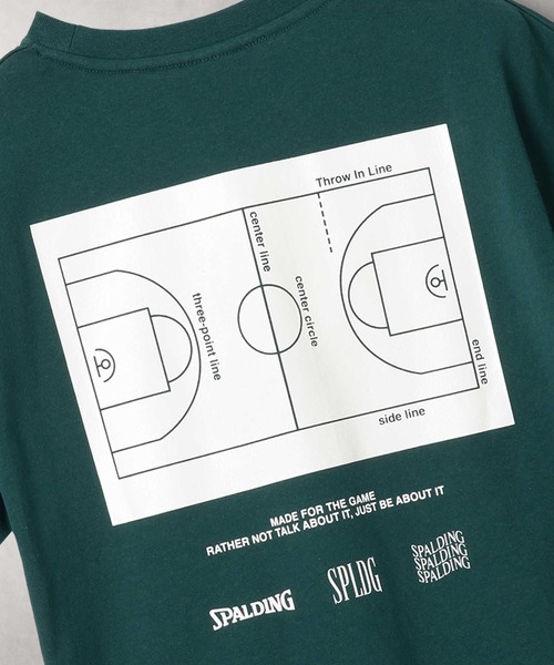 SPALDING(スポルディング)の「SPALDING(スポルディング)【キッズ】コートプリント半袖Tシャツ(Tシャツ/カットソー・キッズ・グリーン/ブラック・150/160/130/140)」の7枚目の写真